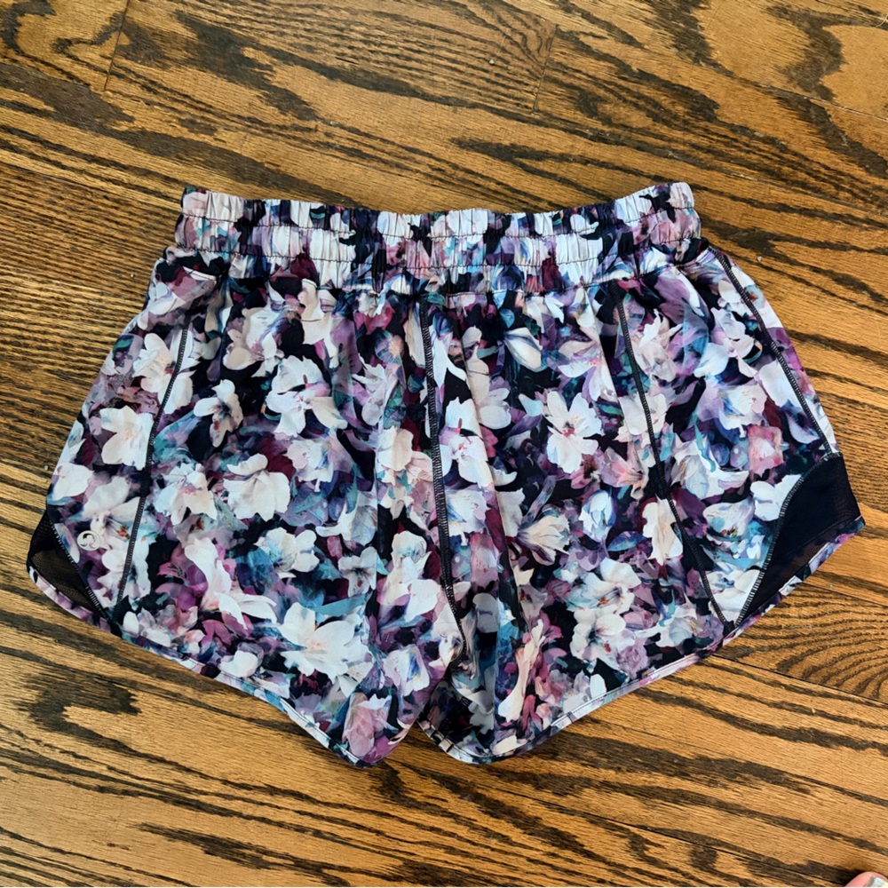 Lululemon Floral Running Shorts - Purple Print